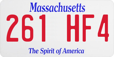 MA license plate 261HF4
