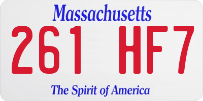 MA license plate 261HF7
