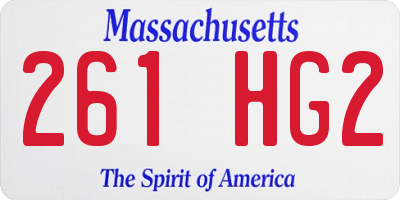 MA license plate 261HG2