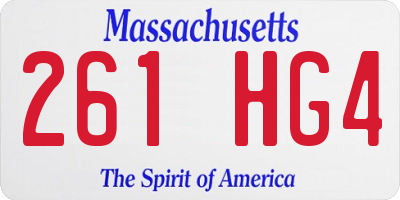 MA license plate 261HG4