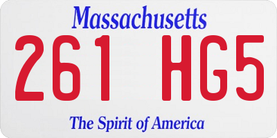 MA license plate 261HG5