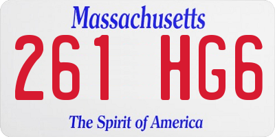 MA license plate 261HG6