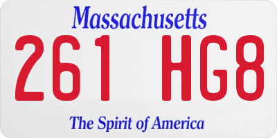 MA license plate 261HG8
