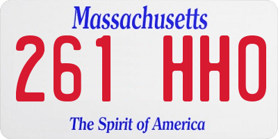 MA license plate 261HH0
