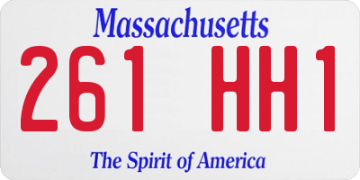 MA license plate 261HH1