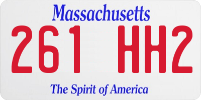 MA license plate 261HH2