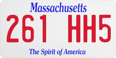 MA license plate 261HH5