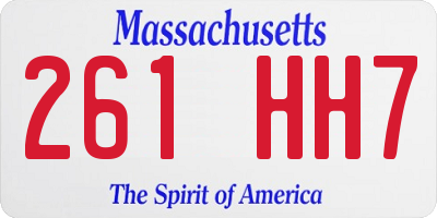 MA license plate 261HH7