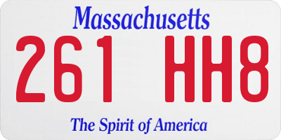 MA license plate 261HH8