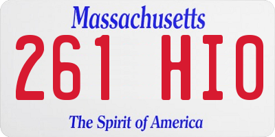 MA license plate 261HI0
