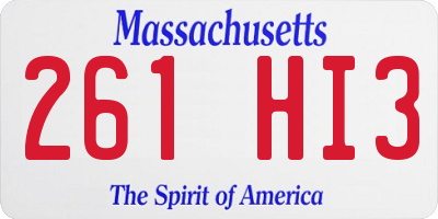 MA license plate 261HI3