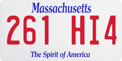MA license plate 261HI4