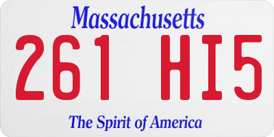 MA license plate 261HI5