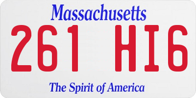 MA license plate 261HI6