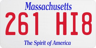 MA license plate 261HI8
