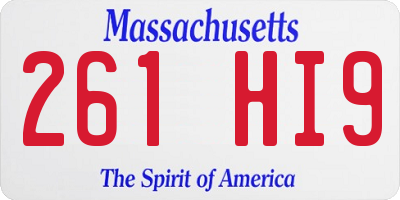 MA license plate 261HI9