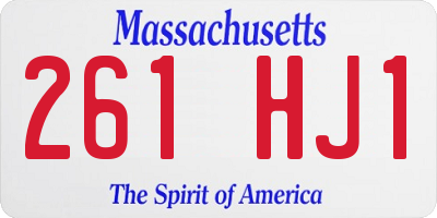 MA license plate 261HJ1