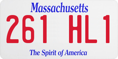MA license plate 261HL1