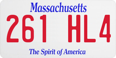 MA license plate 261HL4