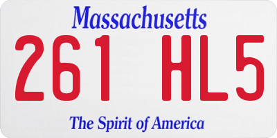 MA license plate 261HL5