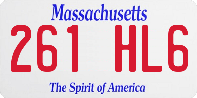 MA license plate 261HL6