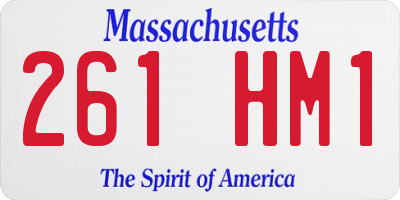 MA license plate 261HM1