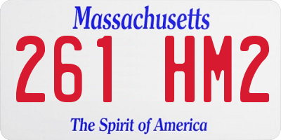MA license plate 261HM2