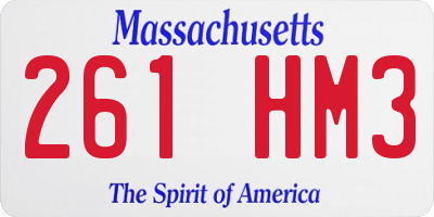 MA license plate 261HM3