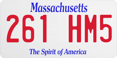 MA license plate 261HM5