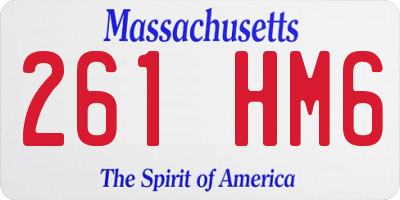 MA license plate 261HM6