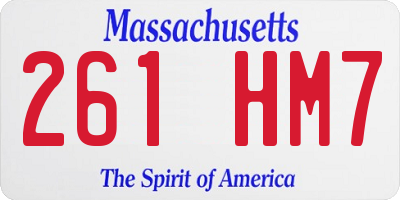 MA license plate 261HM7