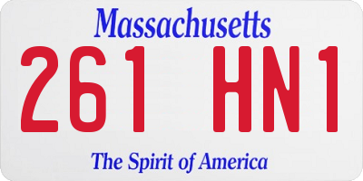 MA license plate 261HN1