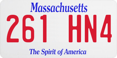 MA license plate 261HN4