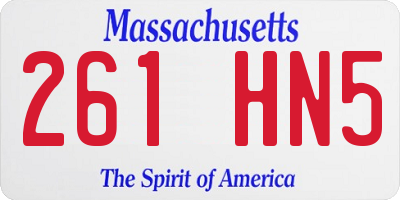 MA license plate 261HN5