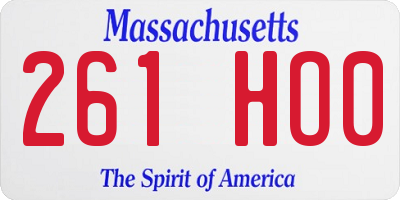 MA license plate 261HO0