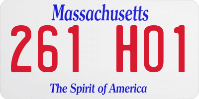MA license plate 261HO1