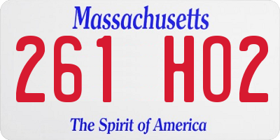 MA license plate 261HO2