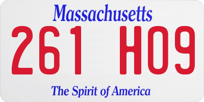 MA license plate 261HO9