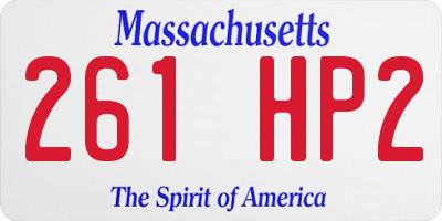MA license plate 261HP2