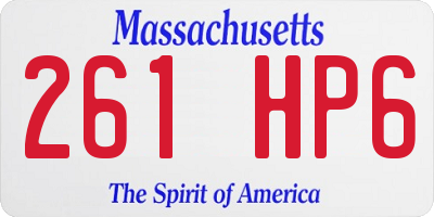 MA license plate 261HP6