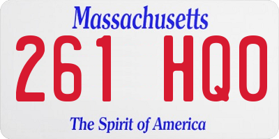 MA license plate 261HQ0