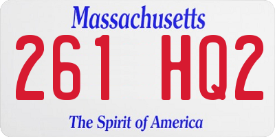 MA license plate 261HQ2