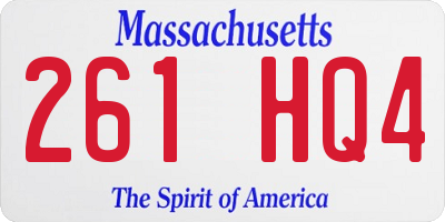 MA license plate 261HQ4