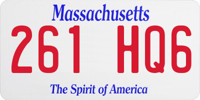MA license plate 261HQ6