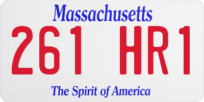 MA license plate 261HR1