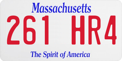 MA license plate 261HR4