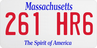 MA license plate 261HR6
