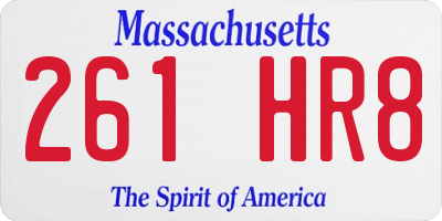 MA license plate 261HR8