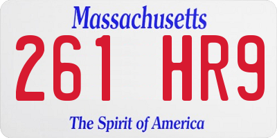 MA license plate 261HR9