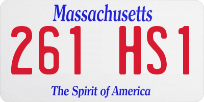 MA license plate 261HS1